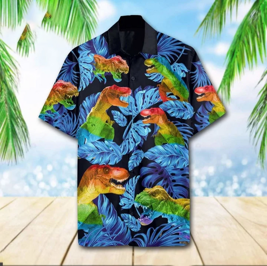 Beach Shirt Hawaiians Lgbt T-Rex, Hawaii Shirt , Aloha Shirt HO4632