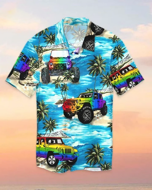 Beach Shirt Hawaiian Jee Car Lgbt Beach, Hawaii Shirt , Aloha Shirt HO4620