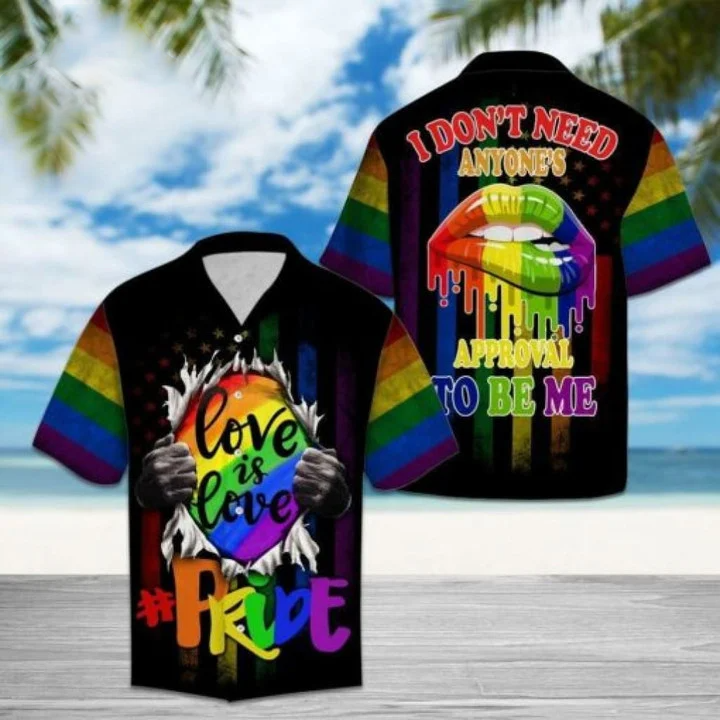 Beach Shirt Lgbt I Don't Need Anyone's Approval To Be Me Men Shirt , Aloha Hawaiian Shirt HO4621