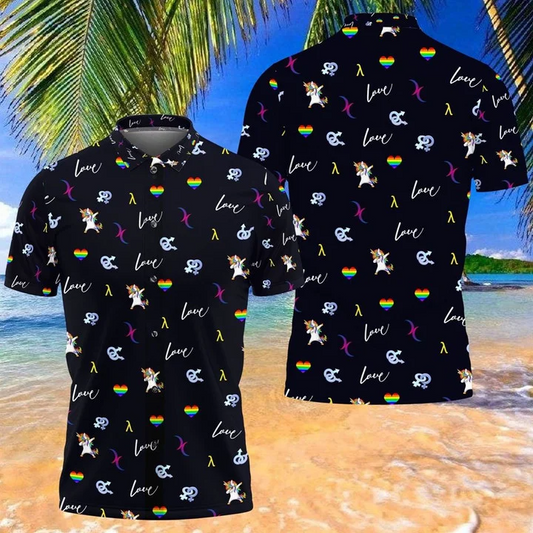 Beach Shirt Lgbt Hawaii Shirt , Aloha Shirt, Love Is Love Pride HO4608