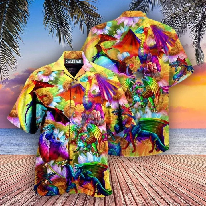 Beach Shirt Lgbt Dragon Keep Calm And Pride On Hawaii Shirt , Aloha Shirt HO4574
