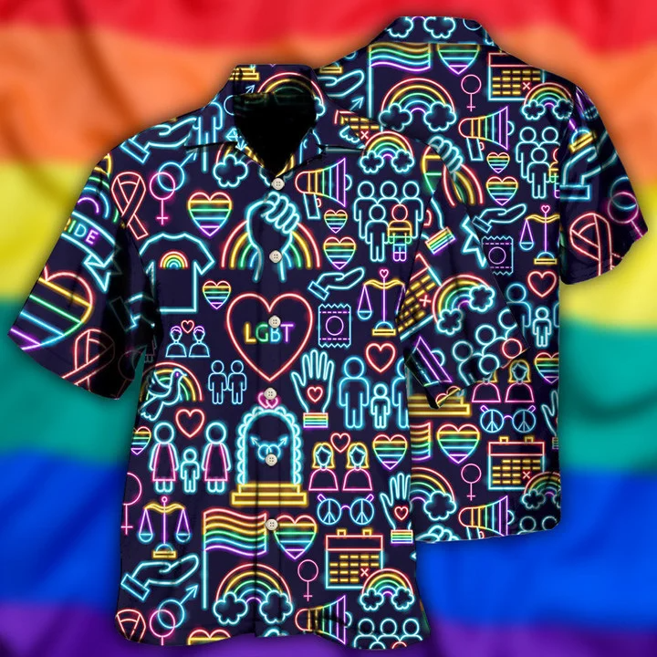 Beach Shirt Lgbt Pride Hawaiian Shirt, Pride Hawaiian Shirt, Gay Hawaiian Shirts HO4506