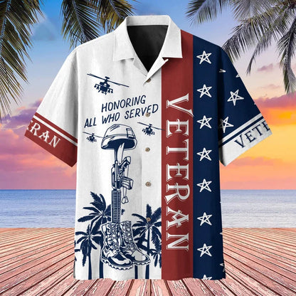 Premium U.S Multiple Service Veteran Hawaii Shirt, Veteran hawaiian shirt, Summer gift for veteran, hawaiian shirt for Men HO1196