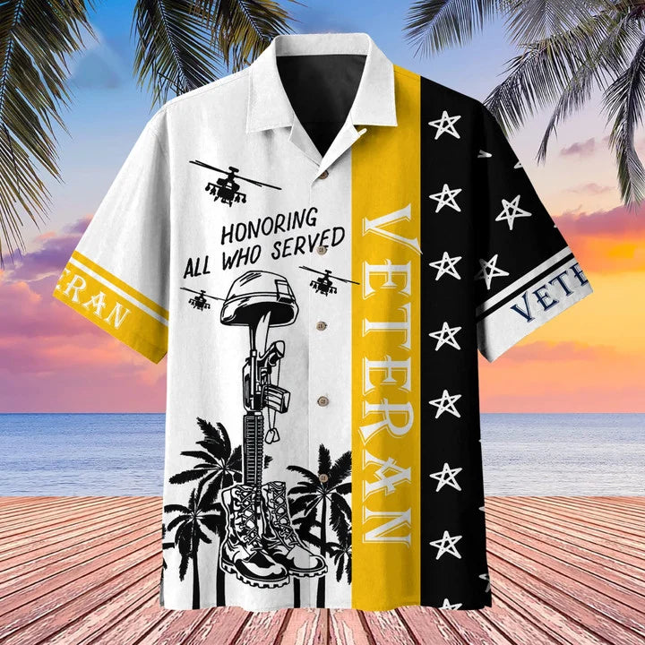Premium U.S Multiple Service Veteran Hawaii Shirt, Veteran hawaiian shirt, Summer gift for veteran, hawaiian shirt for Men HO1196