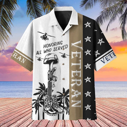 Premium U.S Multiple Service Veteran Hawaii Shirt, Veteran hawaiian shirt, Summer gift for veteran, hawaiian shirt for Men HO1196