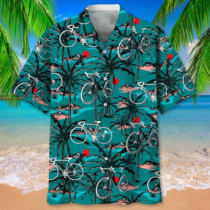 Cycling Vintage Hawaiian Shirt, Cycling Hawaii Aloha Beach Shirts, Full Print Sport Aloha Hawaiian Shirts HO4981