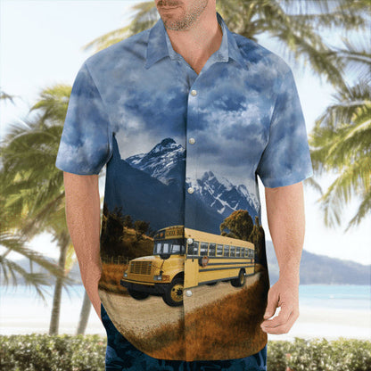 Bus Hawaiian Shirt, Cool Bus Shirt, Summer Gift for School bus Driver HO0513