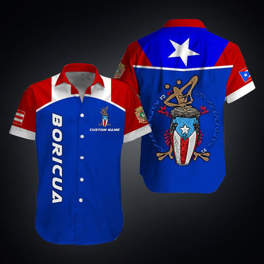 Custom Name Puerto Rico Hawaiian Shirt Boricua Coqui HO2889