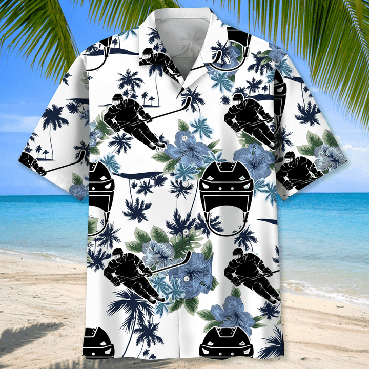 Hockey Neon Light Hawaiian Shirt for Men, hockey life shirt, hockey player gifts HO2967