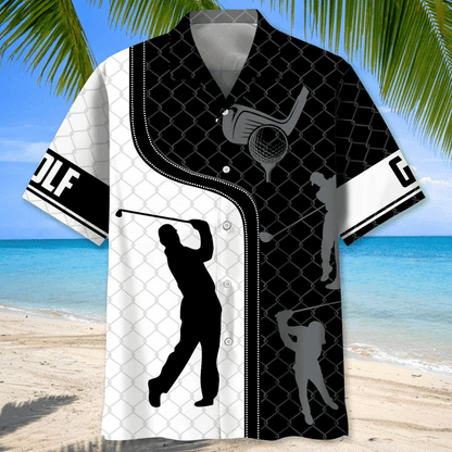 Golf Black Hawaiian Shirt for Men, Golf life shirt, Golf player gifts HO2968