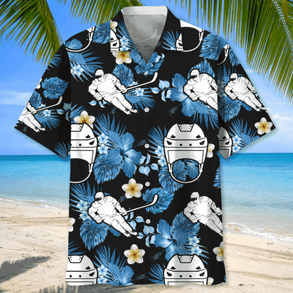 Hockey Neon Light Hawaiian Shirt for Men, hockey life shirt, hockey player gifts HO2967
