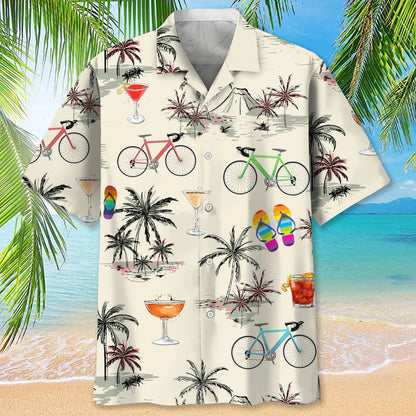 Cycling Beach Coconut Hawaiian Shirt for men and women HO2957