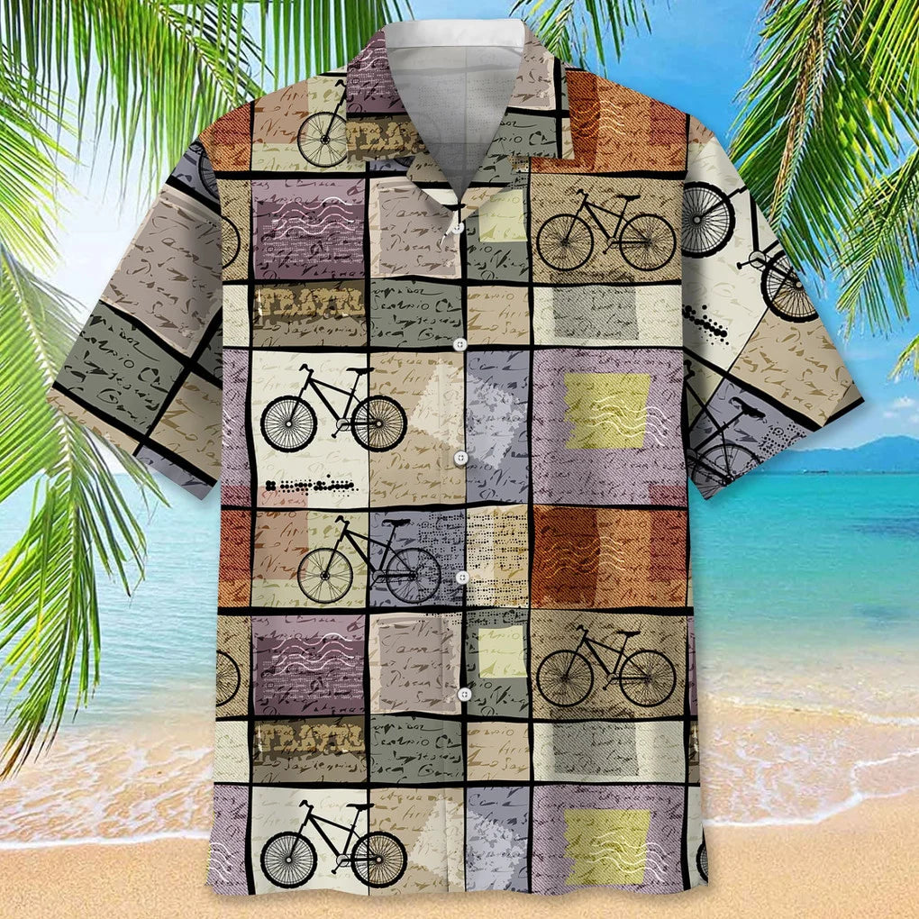 Cycling Retro Travel Hawaiian Shirt, Funny Cycling Shirt, Cycling Shirt, Cyclist Shirt, Bicycle Gift, Biking Gift, Bike Gift HO2962