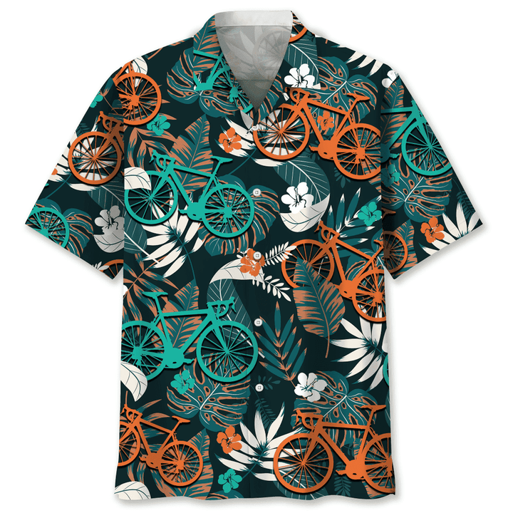 Cycling Flower Tropical Hawaiian Shirt, Funny Cycling Shirt, Cycling Shirt, Cyclist Shirt, Bicycle Gift, Biking Gift, Bike Gift HO2959