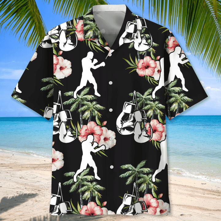 Boxing Nature Flower Hawaiian Shirt for Men, Boxing player shirt, Boxing gifts HO2974