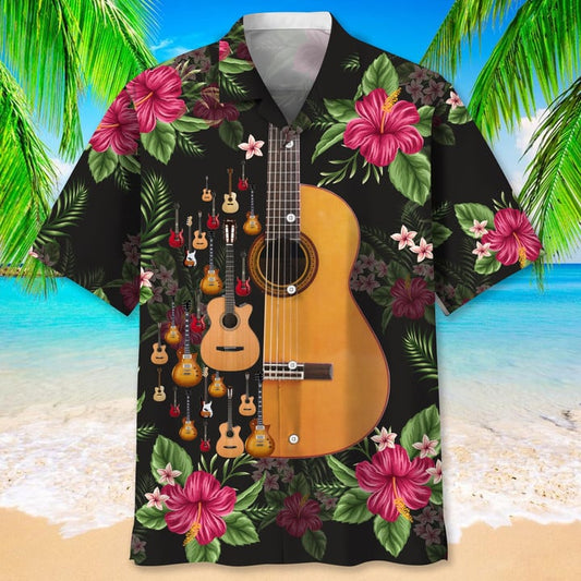 Guitar Nature Tropical Hawaiian Shirt for men and women, Guitar Player Shirt, Gift for Guitarist, Guitarist T-Shirt, Guitar Player Gift HO2979