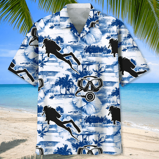 Scuba Diving Nature Hawaiian Shirt for Men, Scuba Diving life shirt, Scuba Diving gifts HO2971