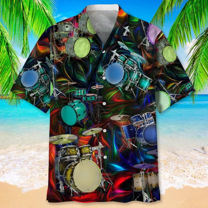 Drum Music Hawaiian Shirt, Drum Sticks Shirt, Gift For Drummer, Drum Band Shirt HO2977