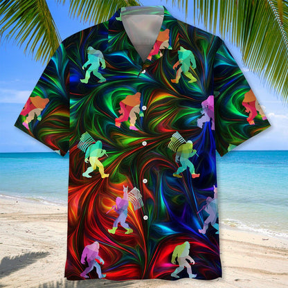Camping Bigfoot Hawaiian Shirt for Men, Camping Shirt, Adventure Shirts HO2975