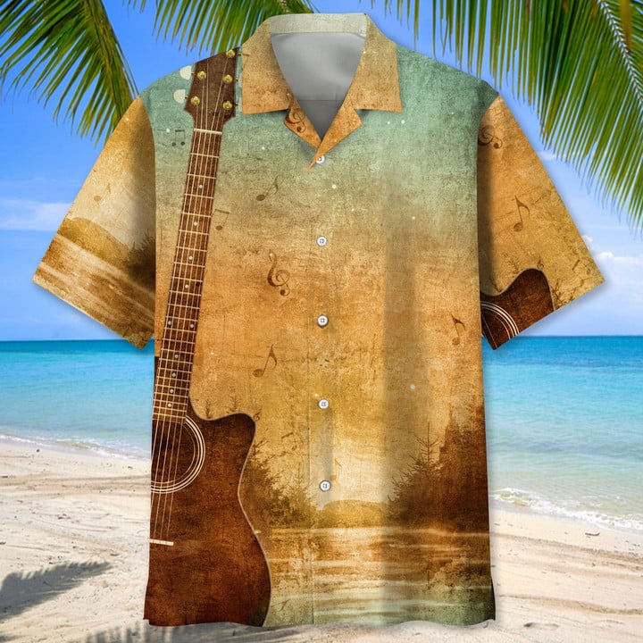 Guitar Nature Tropical Hawaiian Shirt for men and women, Guitar Player Shirt, Gift for Guitarist, Guitarist T-Shirt, Guitar Player Gift HO2979