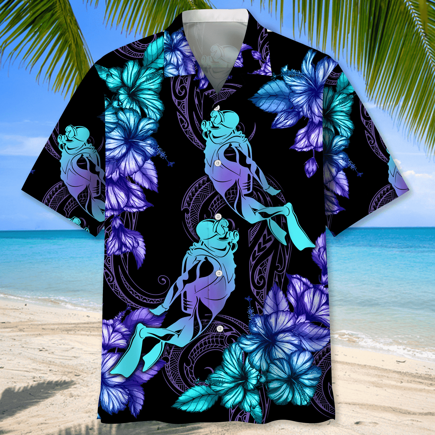 Scuba Diving Nature Hawaiian Shirt for Men, Scuba Diving life shirt, Scuba Diving gifts HO2971