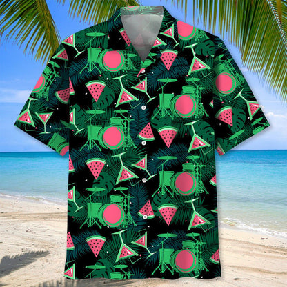 Drum Usa Hawaiian Shirt, Drum Nature Flower Hawaiian Shirt for men HO2976