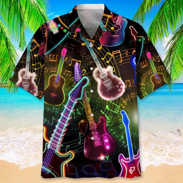 Guitar Nature Tropical Hawaiian Shirt for men and women, Guitar Player Shirt, Gift for Guitarist, Guitarist T-Shirt, Guitar Player Gift HO2979
