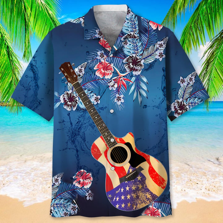 Guitar Usa flag Nature Hawaiian Shirt for men and women, Guitar Player Shirt, Gift for Guitarist, Guitarist T-Shirt, Guitar Player Gift HO2980