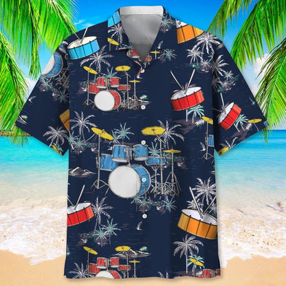 Drum Usa Hawaiian Shirt, Drum Nature Flower Hawaiian Shirt for men HO2976