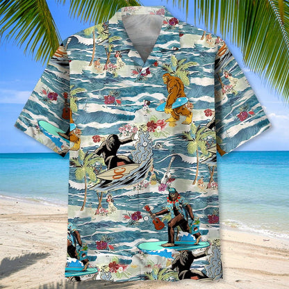 Camping Bigfoot Hawaiian Shirt for Men, Camping Shirt, Adventure Shirts HO2975