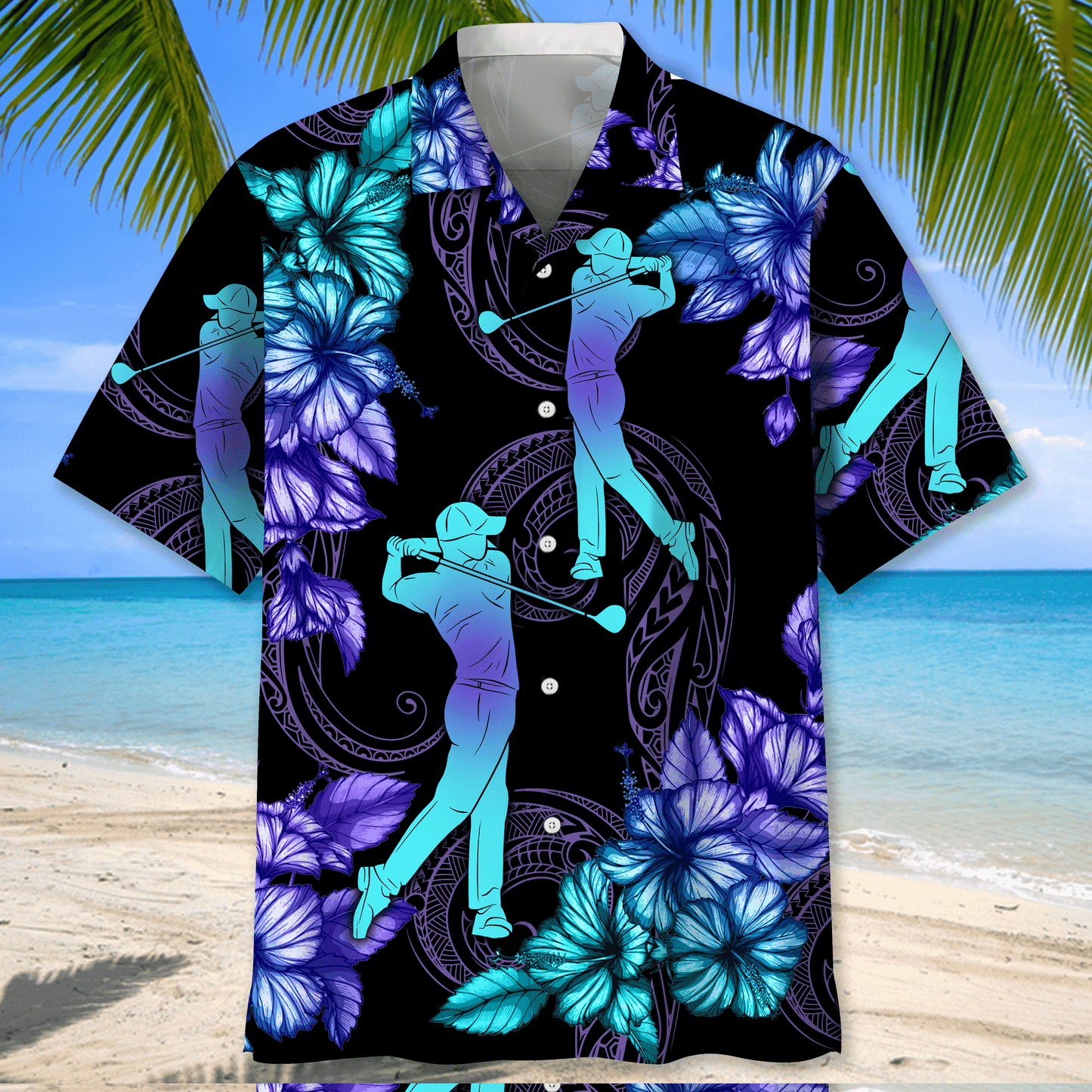 Golf Black Hawaiian Shirt for Men, Golf life shirt, Golf player gifts HO2968
