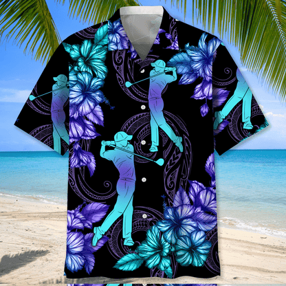 Golf Black Hawaiian Shirt for Men, Golf life shirt, Golf player gifts HO2968