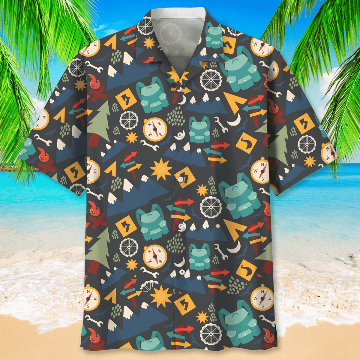 Camping Bigfoot Hawaiian Shirt for Men, Camping Shirt, Adventure Shirts HO2975