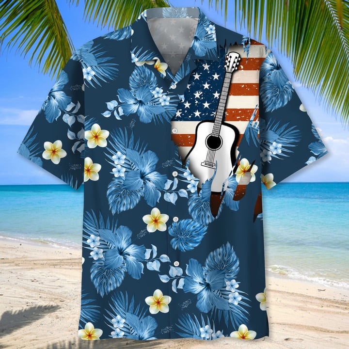 Guitar Usa flag Nature Hawaiian Shirt for men and women, Guitar Player Shirt, Gift for Guitarist, Guitarist T-Shirt, Guitar Player Gift HO2980