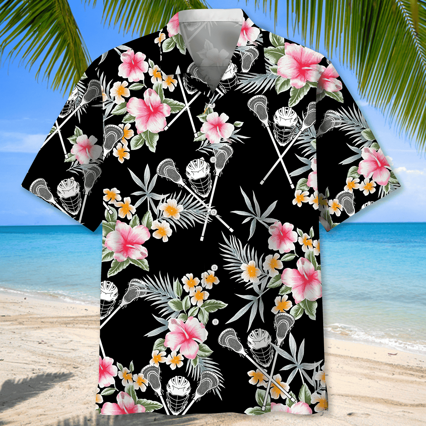 Lacrosse Blue Nature Hawaiian Shirt for Men, Lacrosse life shirt, Lacrosse player gifts HO2969