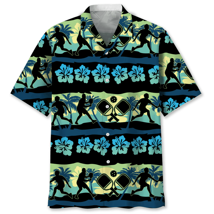 Pickleball Usa Red Tropical Hawaiian Shirt, Tropical Aloha Shirts Short Sleeve Beach Holiday Casual Shirts HO2985