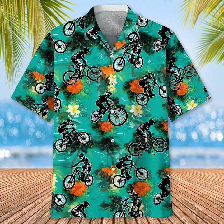 Mountain Bike Hawaiian Nature Hawaiian Shirt, Mountain Biker Shirt, Camping Gift HO2981