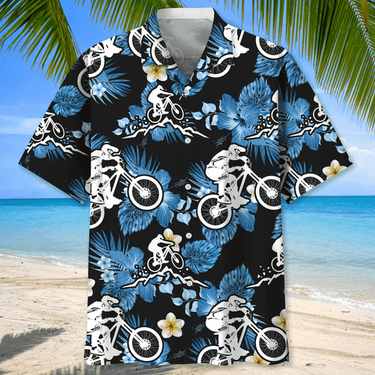 Mountain Bike Nature Hawaiian Shirt, Short Sleeve Summer Vacation Beach Shirts for men HO3406