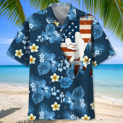 Pickleball Usa Red Tropical Hawaiian Shirt, Tropical Aloha Shirts Short Sleeve Beach Holiday Casual Shirts HO2985