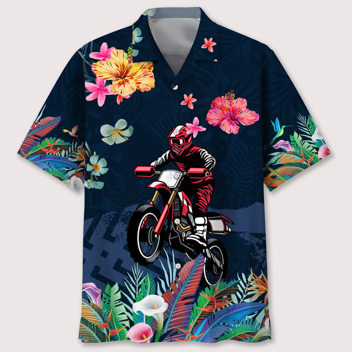 Motocross Love Tropical Hawaiian Shirt, Short Sleeve Summer Vacation Beach Shirts for men HO3400