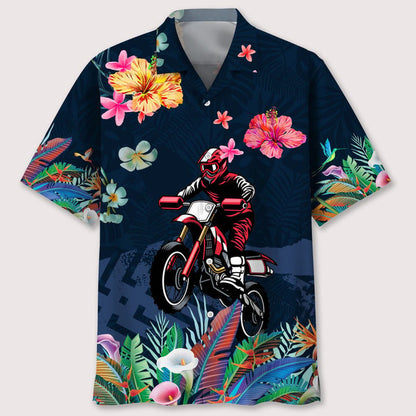 Motocross Love Tropical Hawaiian Shirt, Short Sleeve Summer Vacation Beach Shirts for men HO3400