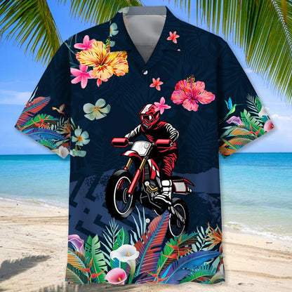 Motocross Love Tropical Hawaiian Shirt, Short Sleeve Summer Vacation Beach Shirts for men HO3400