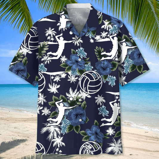 Volleyball Flower Hawaiian Shirt, Volleyball Shirt, Sports Team Group Shirts HO0068