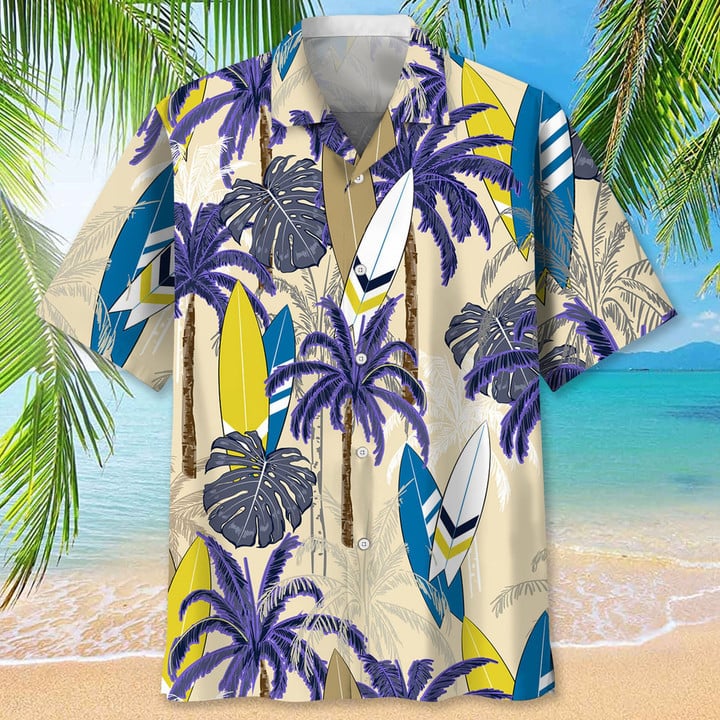 Surfing White Lovers Hawaiian Shirt, Men's Unisex Summer Beach Casual Short Sleeve Summer Vacation Beach Shirts HO3402