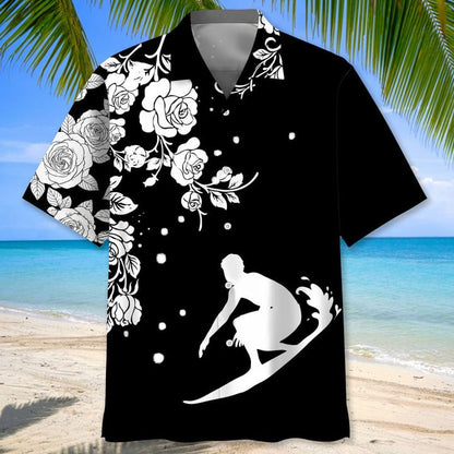 Surfing Hawaiian Nature Hawaiian Shirt, Aloha Shirts Short Sleeve Beach Holiday Casual Shirts HO2986