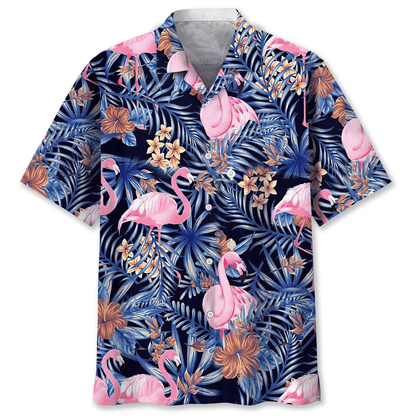 Flamingo Tropical Hawaiian Shirt, Short Sleeve Summer Vacation Beach Shirts for men HO3393