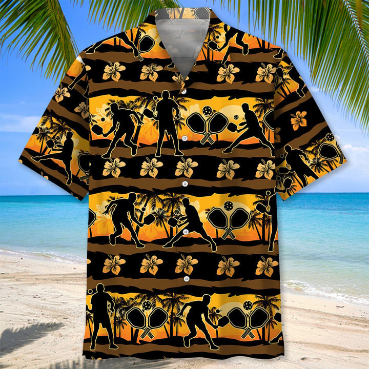 Pickleball Beach Hawaiian Shirt, Short Sleeve Summer Vacation Beach Shirts for men HO3390