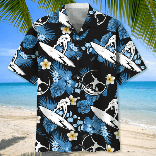 Surfing Nature Hawaiian Shirt, Short Sleeve Summer Vacation Beach Shirts for men HO3389