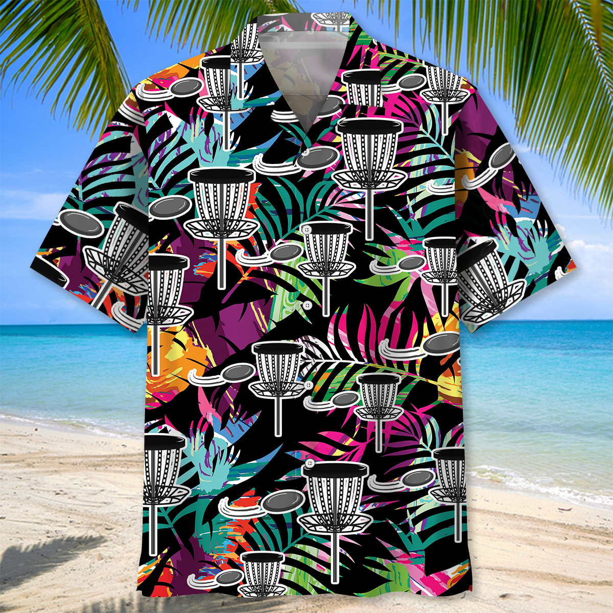 Disc Golf Tropical Hawaiian Shirt, Unisex Summer Beach Casual Short Sleeve Summer Vacation Beach Shirts HO3383