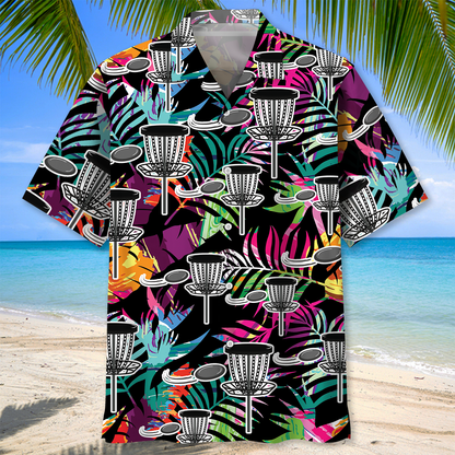 Disc Golf Tropical Hawaiian Shirt, Unisex Summer Beach Casual Short Sleeve Summer Vacation Beach Shirts HO3383